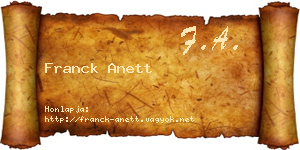 Franck Anett névjegykártya